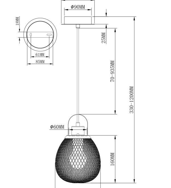 Светильник подвесной Moderli V11347-1P Campo