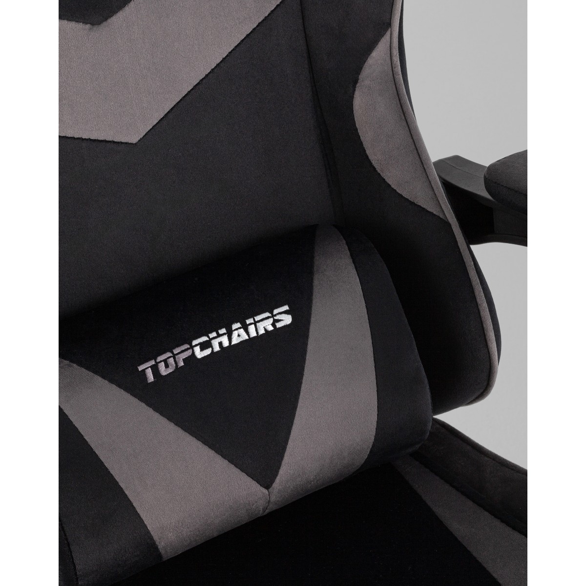 Кресло спортивное TopChairs MG-7019 велюр черно-серый
