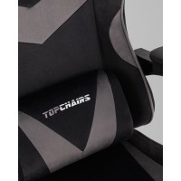 Кресло спортивное TopChairs MG-7019 велюр черно-серый
