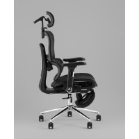 Кресло офисное TopChairs Stich с оттоманкой, черный