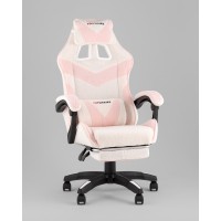 Кресло спортивное TopChairs MG-7019 букле бело-розовый