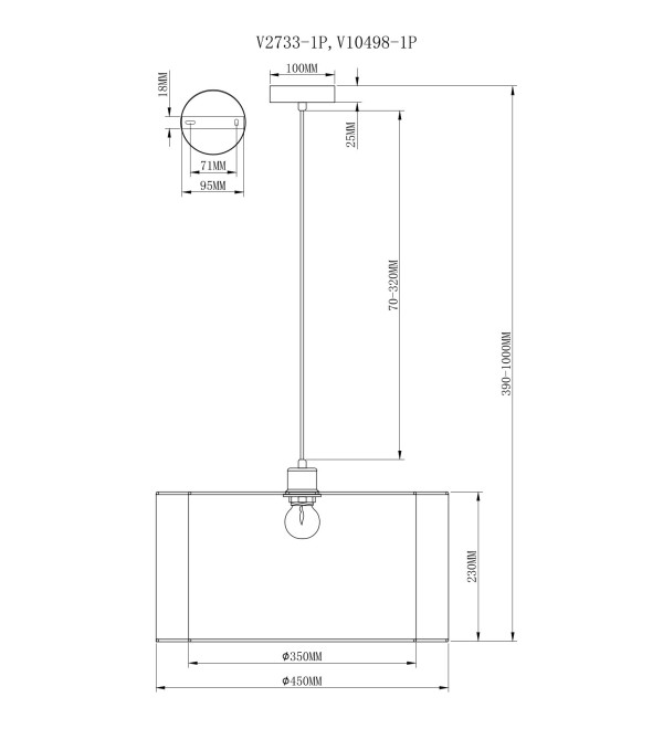 Подвесной светильник Moderli V2733-1P Room