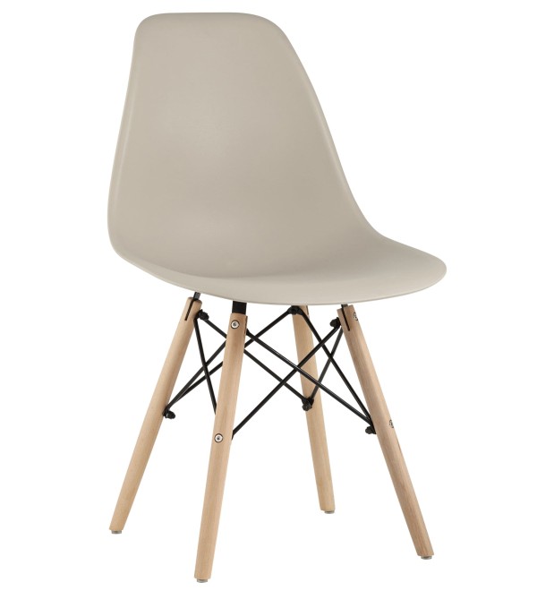 Стул Eames Style DSW бежевый (разборный каркас)