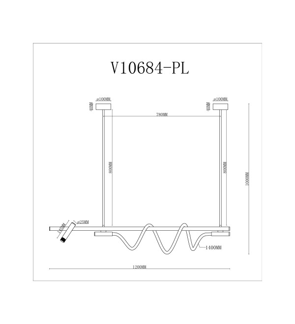 Светильник подвесной светодиодный Moderli V10684-PL True