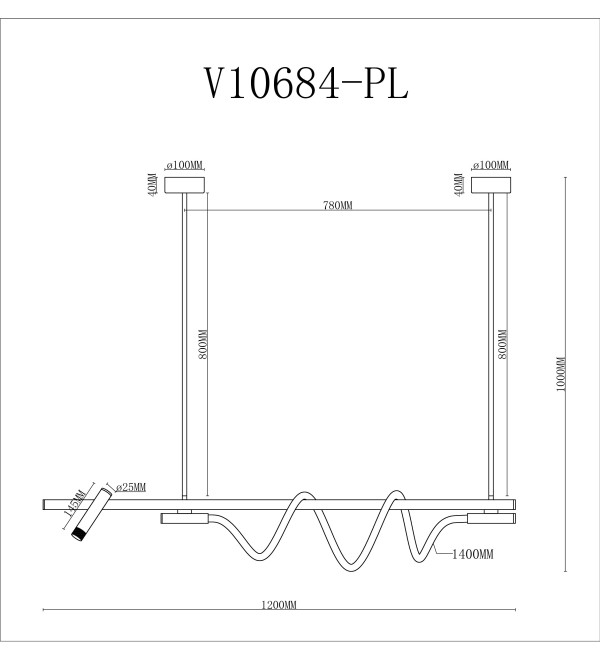 Светильник подвесной светодиодный Moderli V10684-PL True