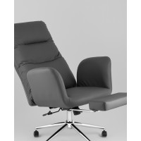 Кресло руководителя TopChairs Solid NC с оттоманкой серый