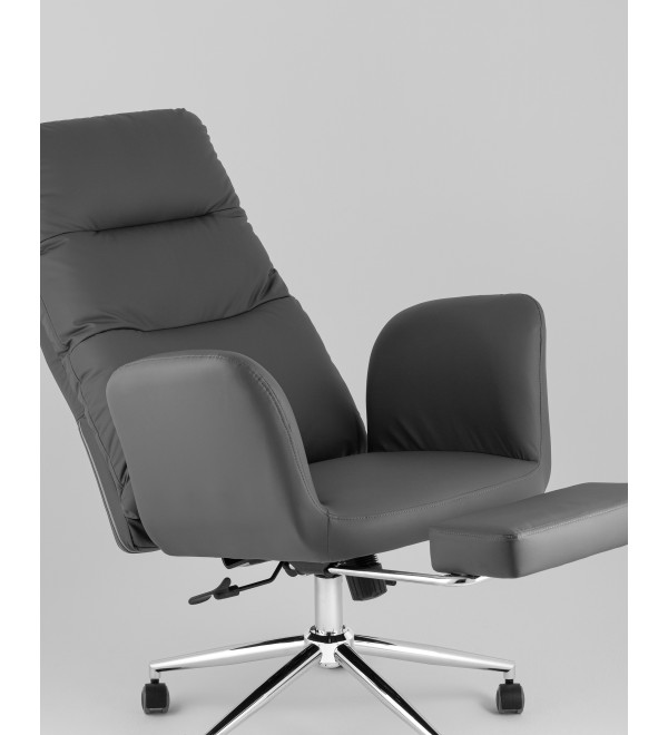 Кресло руководителя TopChairs Solid NC с оттоманкой серый