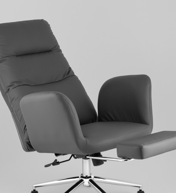 Кресло руководителя TopChairs Solid NC с оттоманкой серый