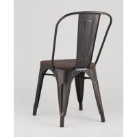 Стул TOLIX WOOD черный патина золото