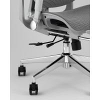 Кресло офисное TopChairs Prodigy с оттоманкой серый