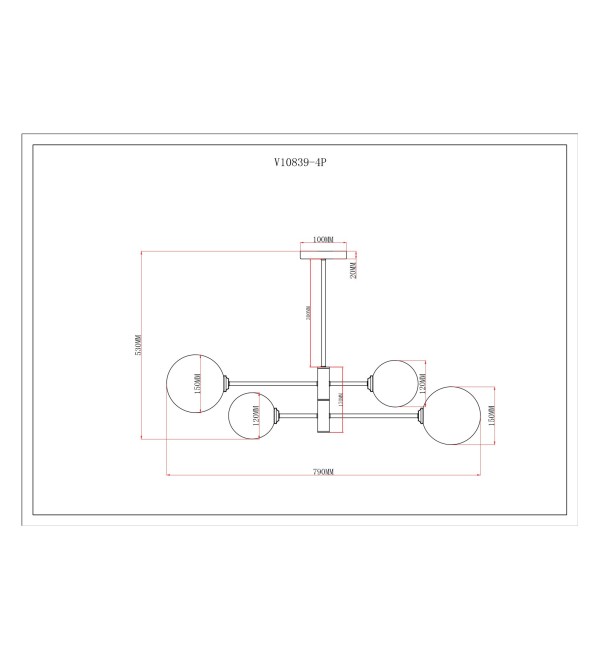 Светильник подвесной Moderli V10839-4P Molecule