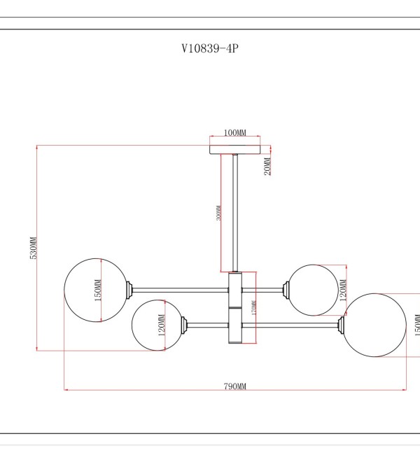 Светильник подвесной Moderli V10839-4P Molecule