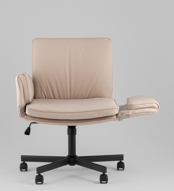 Кресло офисное TopChairs Foldo с откидными подлокотниками бежевое
