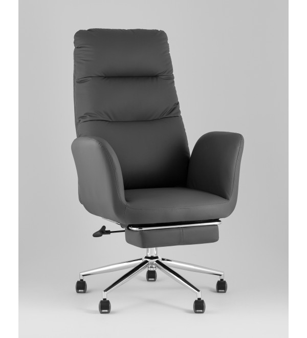 Кресло руководителя TopChairs Solid NC с оттоманкой серый