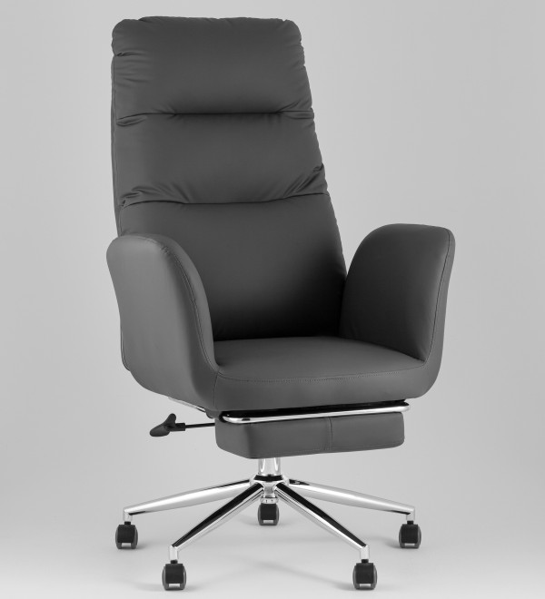 Кресло руководителя TopChairs Solid NC с оттоманкой серый