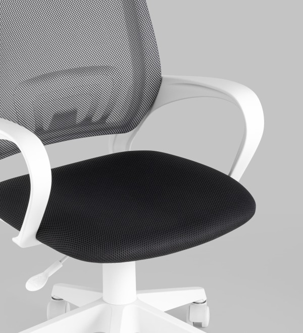 Кресло офисное TopChairs ST-BASIC-W серый крестовина пластик белый