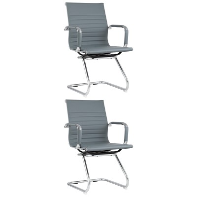 Кресло для посетителей TopChairs Visit серое 2 шт.