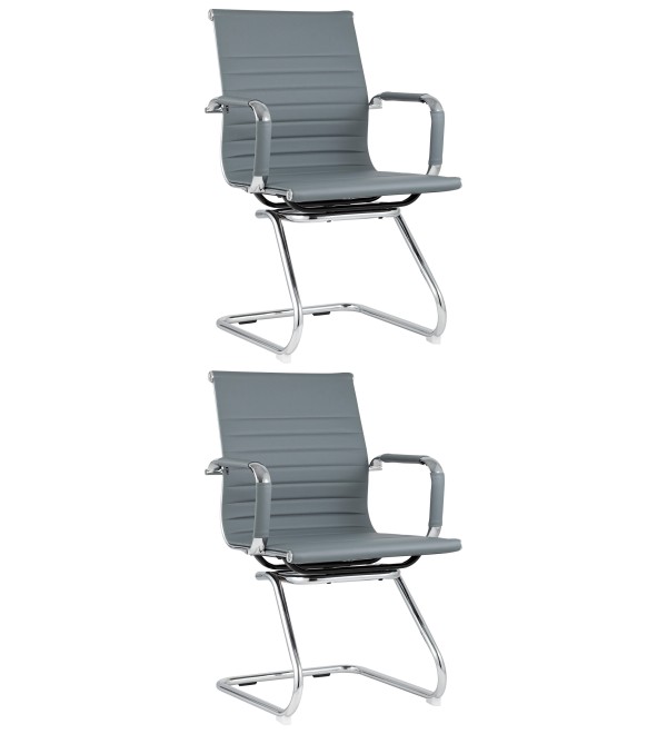 Кресло для посетителей TopChairs Visit серое 2 шт.
