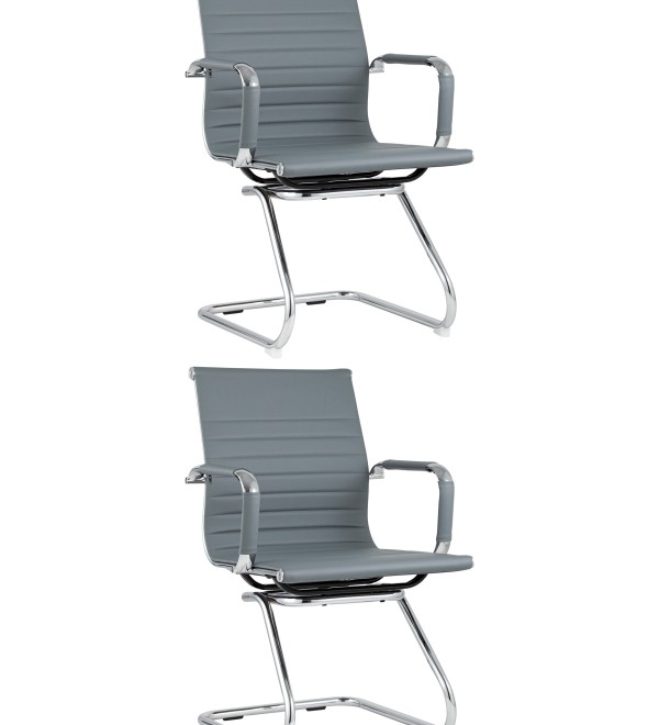 Кресло для посетителей TopChairs Visit серое 2 шт.