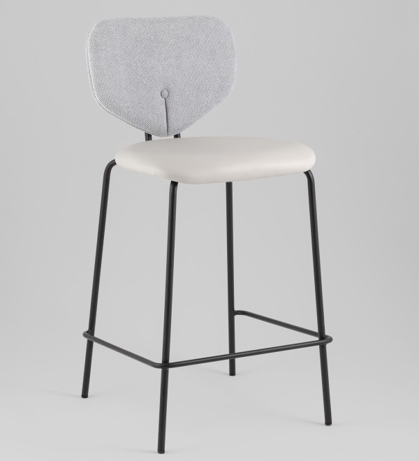 Стул полубарный Masey серый с серой экокожей