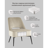 Кресло лаунж Бостон велюр бежевый