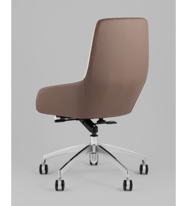 Кресло офисное TopChairs Soulo светло-серый, коричневый