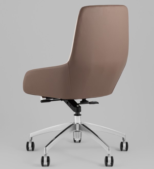 Кресло офисное TopChairs Soulo светло-серый, коричневый