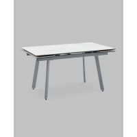 Стол Тайл 140-200/85/75 столешница Snow white подстолье металл серый