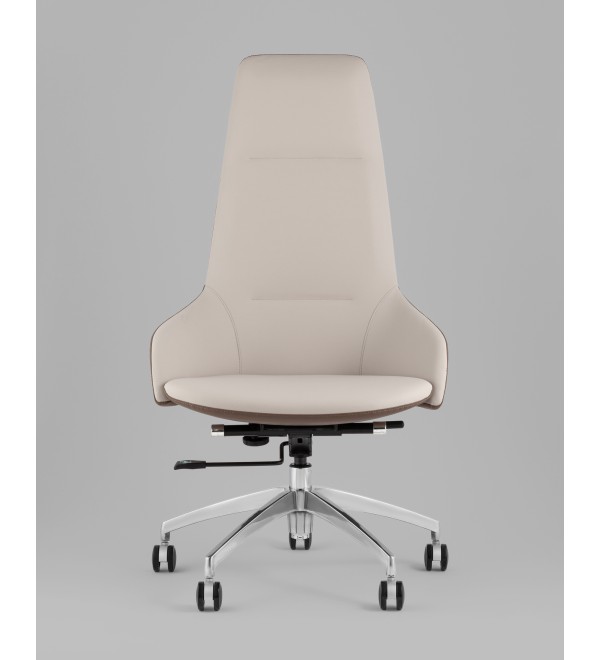 Кресло руководителя TopChairs Soulo светло-серый, коричневый