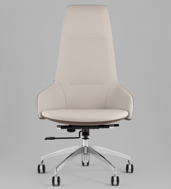 Кресло руководителя TopChairs Soulo светло-серый, коричневый