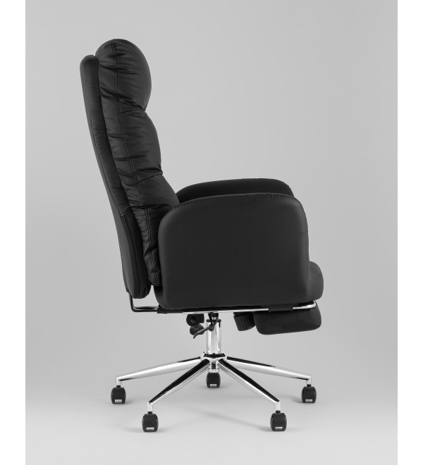 Кресло руководителя TopChairs Solid NC с оттоманкой черный