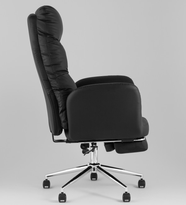 Кресло руководителя TopChairs Solid NC с оттоманкой черный