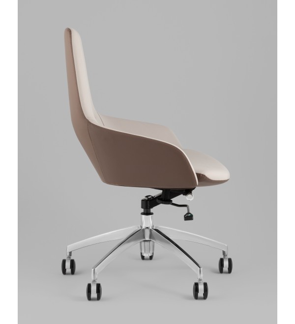 Кресло офисное TopChairs Soulo светло-серый, коричневый