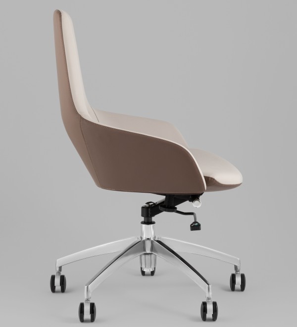 Кресло офисное TopChairs Soulo светло-серый, коричневый