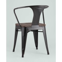 Стул TOLIX ARM WOOD с подлокотниками черный