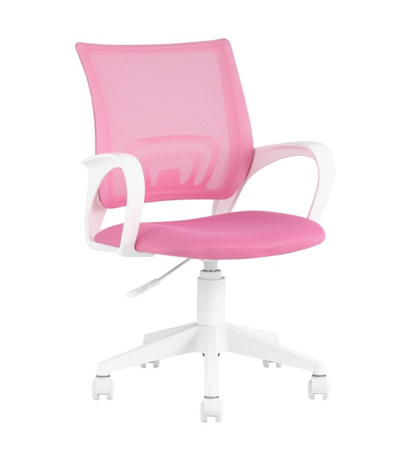 Кресло офисное TopChairs ST-BASIC-W розовый крестовина пластик белый