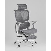Кресло офисное TopChairs Prodigy с оттоманкой серый