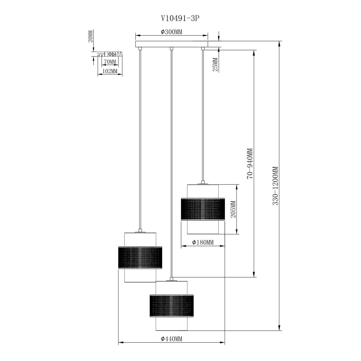 Люстра подвесная Moderli V10491-3P Gela