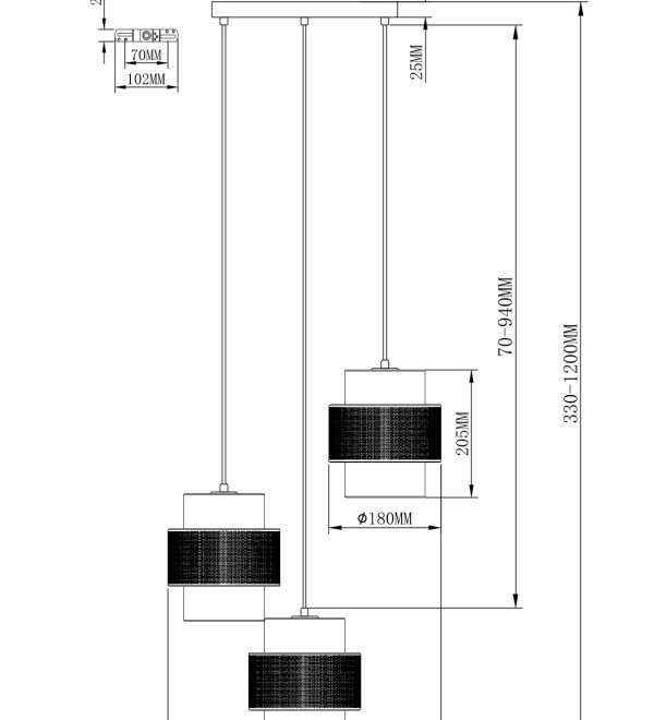 Люстра подвесная Moderli V10491-3P Gela
