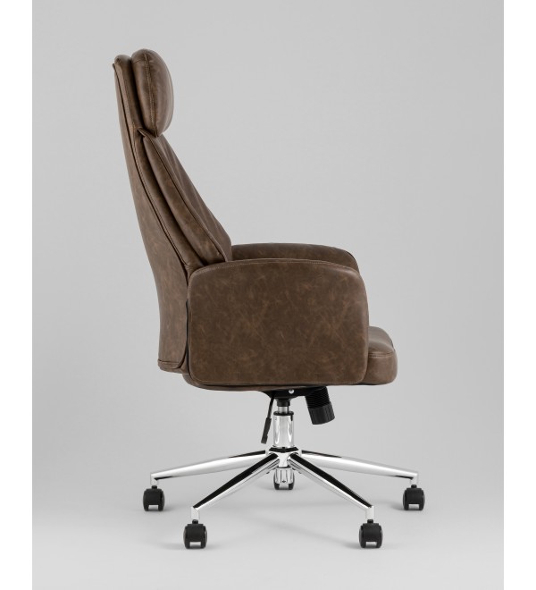 Кресло офисное TopChairs Neoma коричневый экокожа