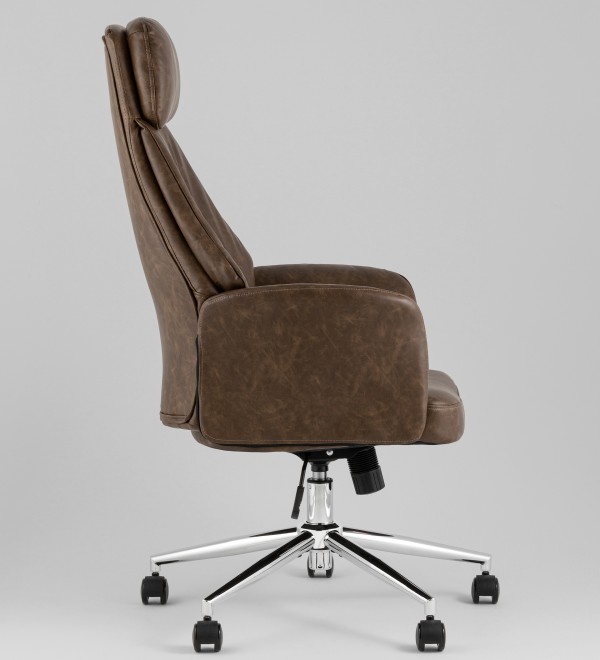 Кресло офисное TopChairs Neoma коричневый экокожа