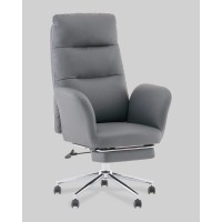 Кресло руководителя TopChairs Solid с оттоманкой серый