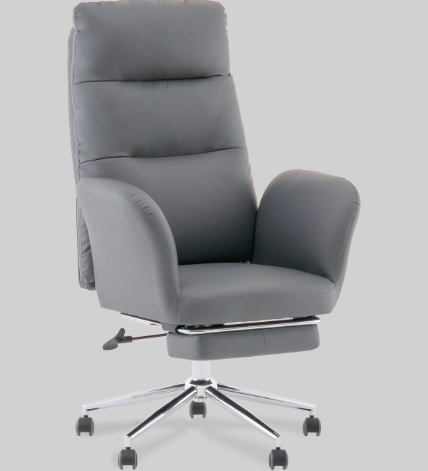 Кресло руководителя TopChairs Solid с оттоманкой серый