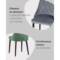 Стул Версаль велюр пыльно-синий