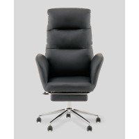 Кресло руководителя TopChairs Solid с оттоманкой черный