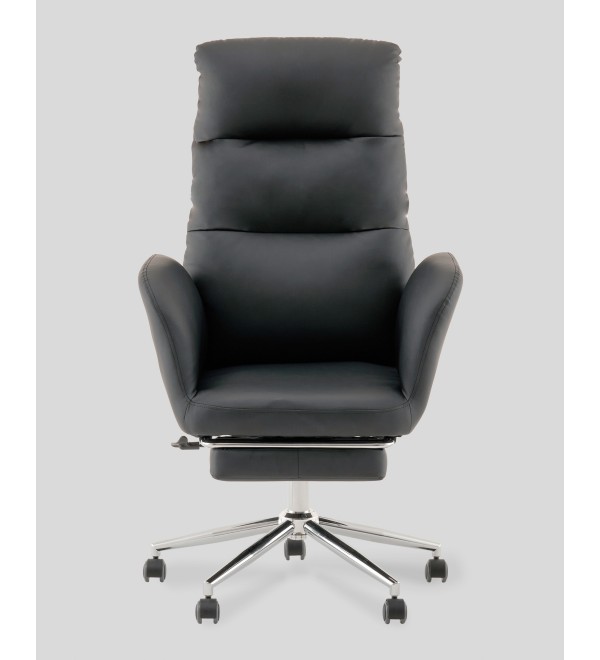 Кресло руководителя TopChairs Solid с оттоманкой черный
