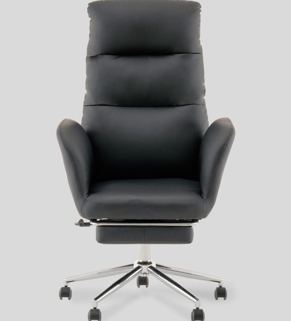 Кресло руководителя TopChairs Solid с оттоманкой черный