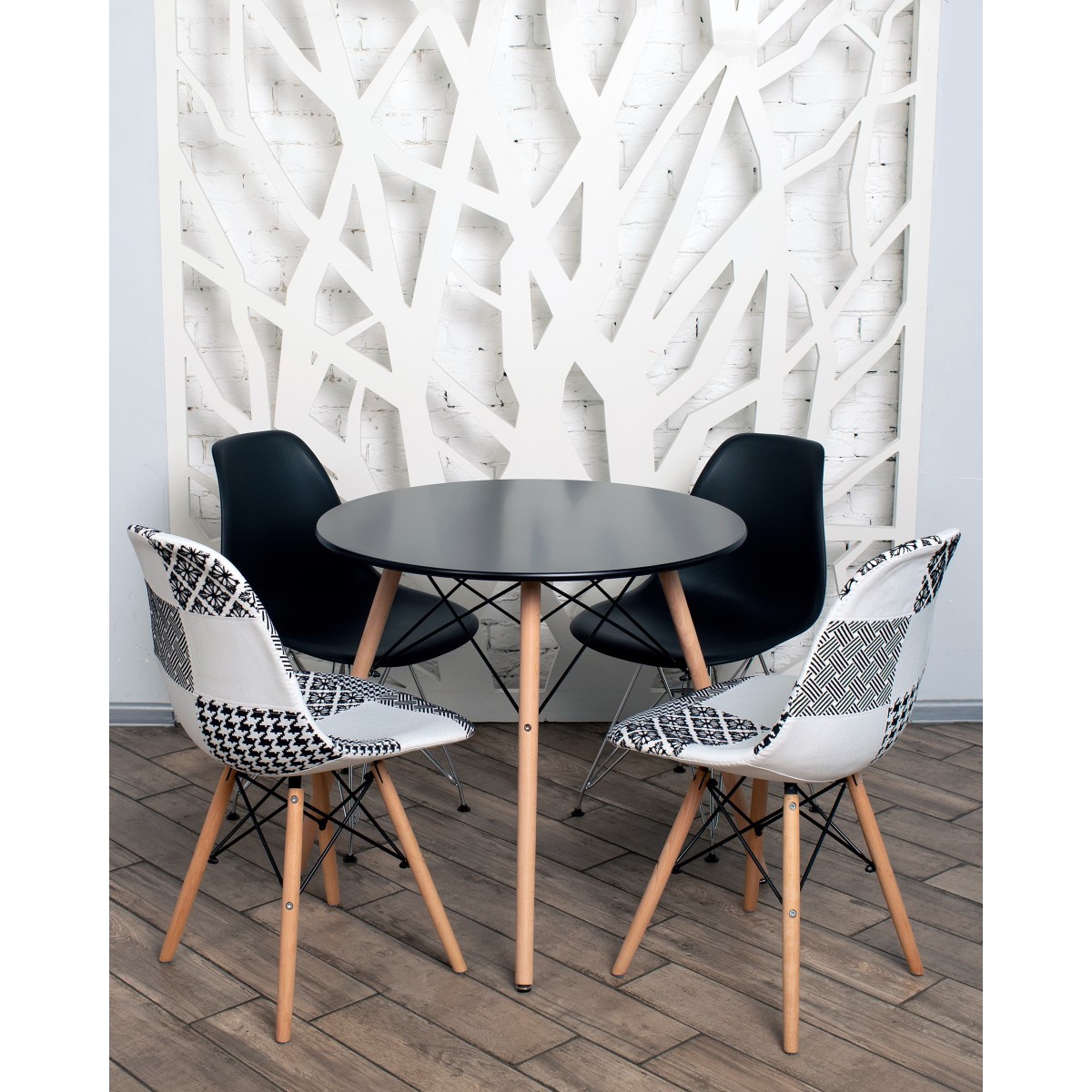 Стол круглый EAMES DSW NEW D=80 черный