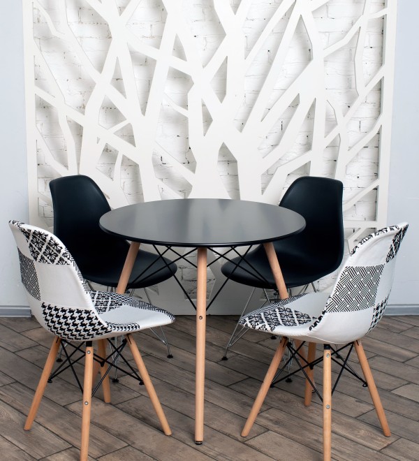 Стол круглый EAMES DSW NEW D=80 черный