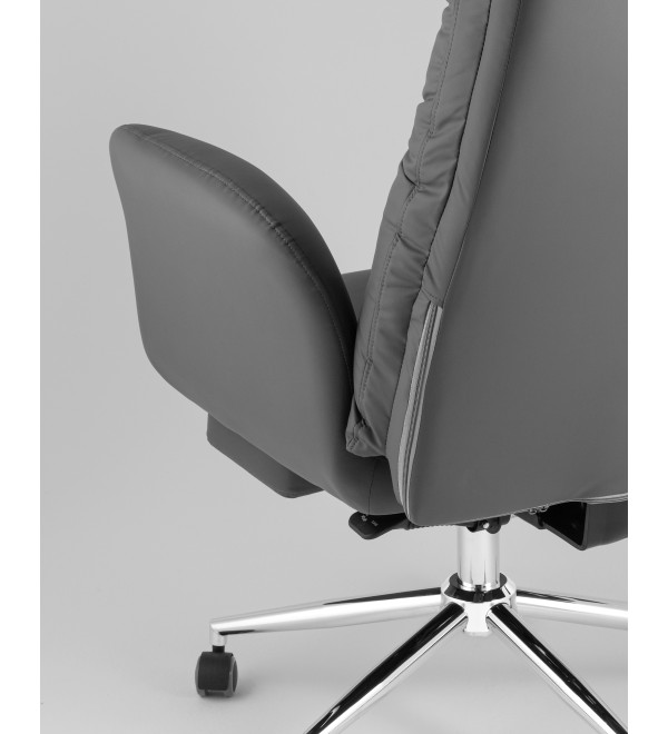 Кресло руководителя TopChairs Solid NC с оттоманкой серый